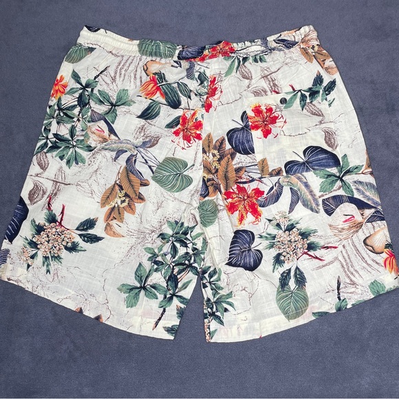 Jogal Hawaiian 2 Piece Set Shirt Shorts Floral Beach Sz L - Picture 8 of 11